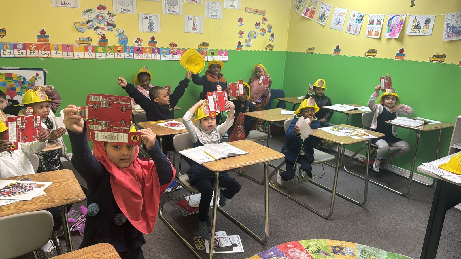 School supplies and books ready for class